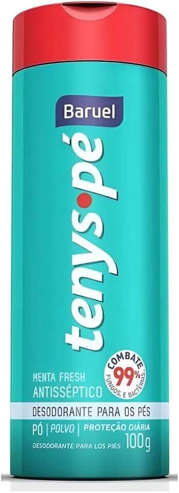 Tenys Pé Baruel Desodorante em Pó para os Pés, Menta Fresh, ntisséptico, Proteção Diária, 100g