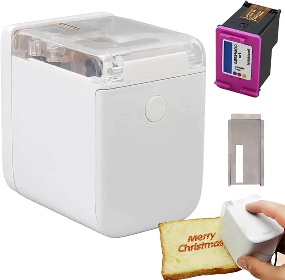 Impressora De Alimentos A Jato De Tinta Comestível, Mini Impressora Colorida De Alimentos Portátil, Com Tinta Destacável E Controle De App, Para Impressão De Bolos, Decoração De Biscoitos,