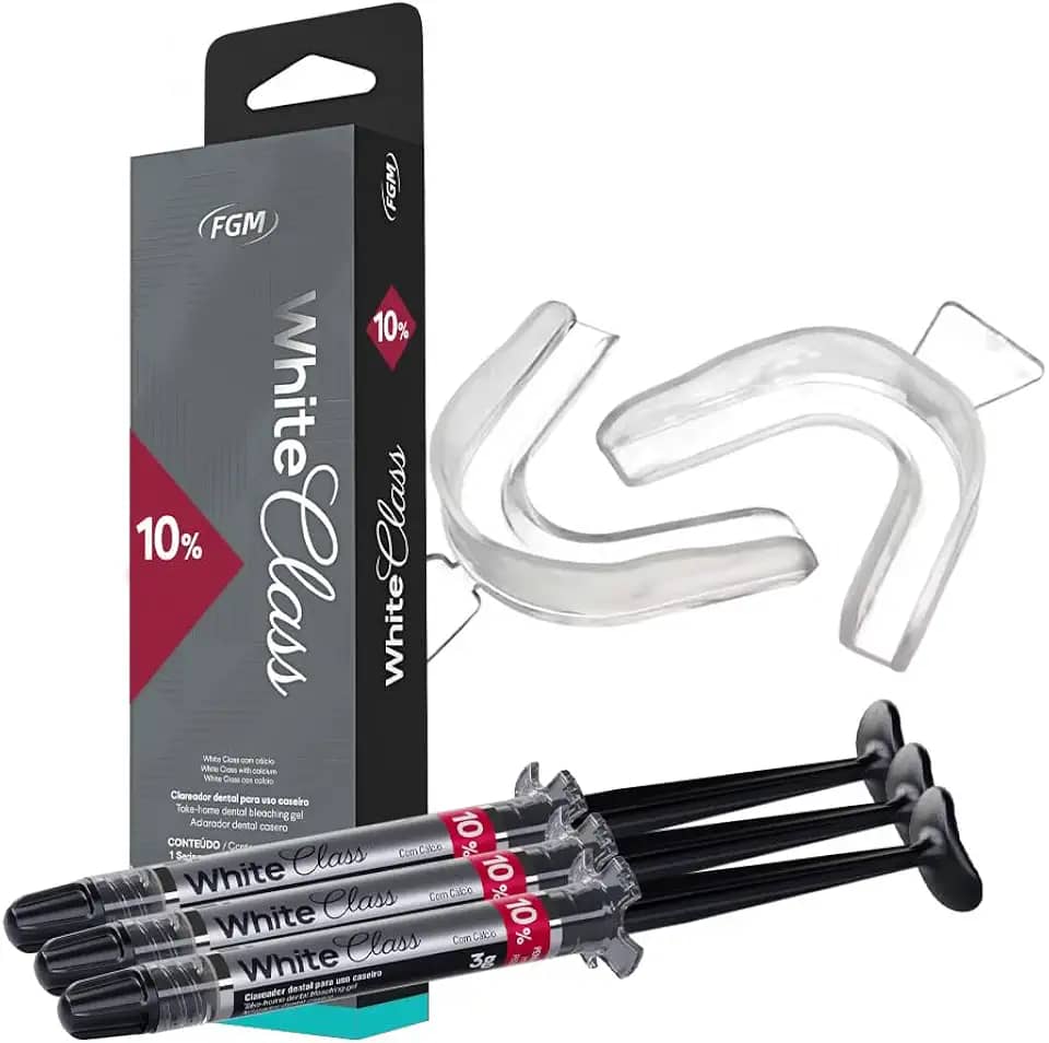 Kit 3 Clareador Dental Caseiro Moldeira White Class 10% FGM