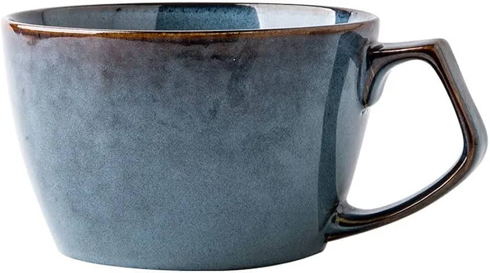 Caneca de viagem de cerâmica de 650 ml, tigela de café da manhã de grande capacidade, com alça única, copo de macarrão instantâneo doméstico, xícara de café reutilizável