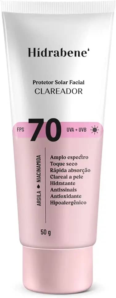 Hidrabene Protetor Solar Facial Clareador FPS70 50g