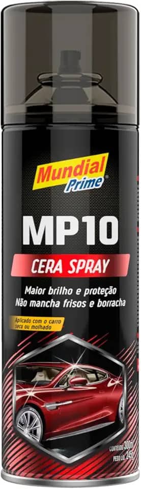 Cera Automotiva MP10 Spray 300ml Mundial Prime – Prática, Brilho Rápido e Proteção da Lataria