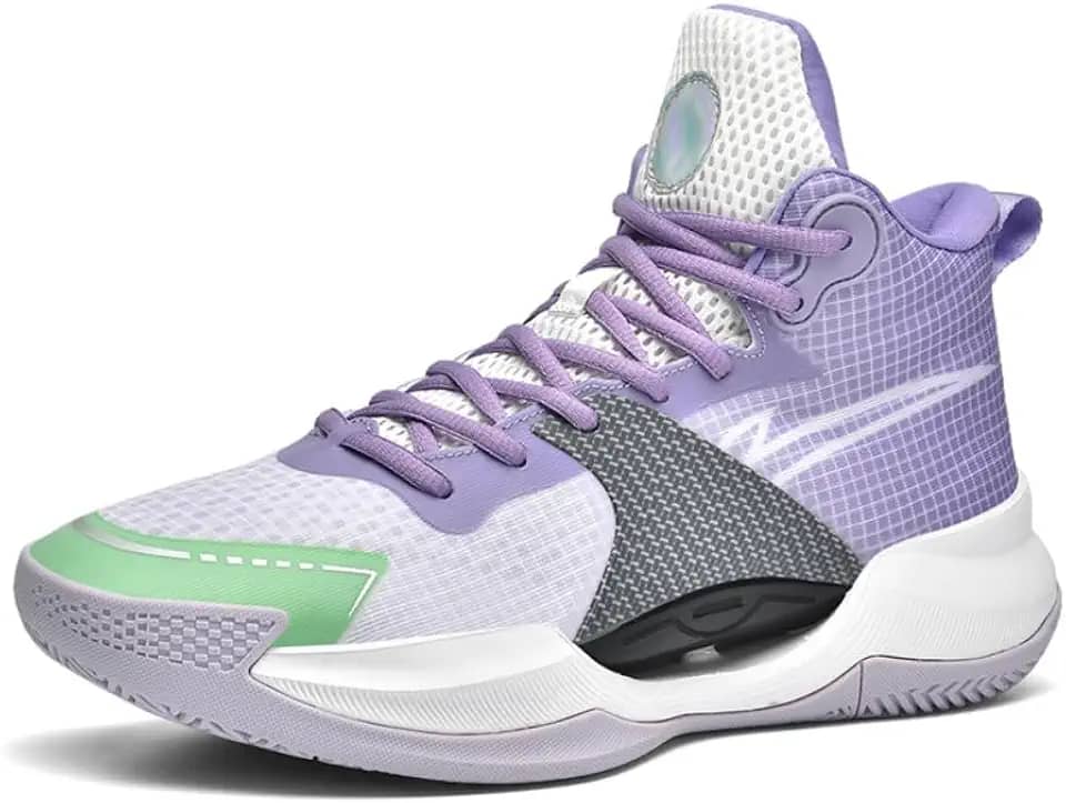 Tênis de basquete masculino leve, malha respirável, sola de alta tração, tênis adequados para academia