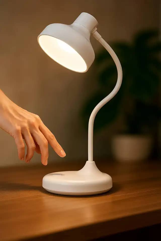 Luminária de Mesa LED com Controle de Toque, 3 Níveis de Brilho, Luz Quente e Fria – Design Moderno para Leitura, Escritório e Decoração Bivolt- SHACK