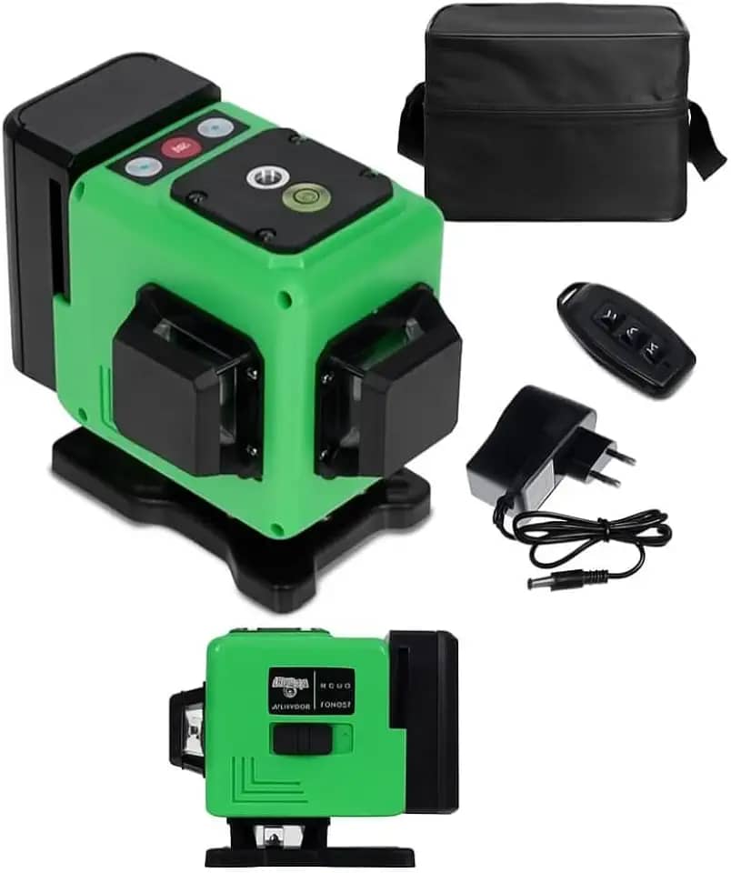 Nível Laser 12 Linhas Profissional Verde 40m Recarregável Com Controle Remoto
