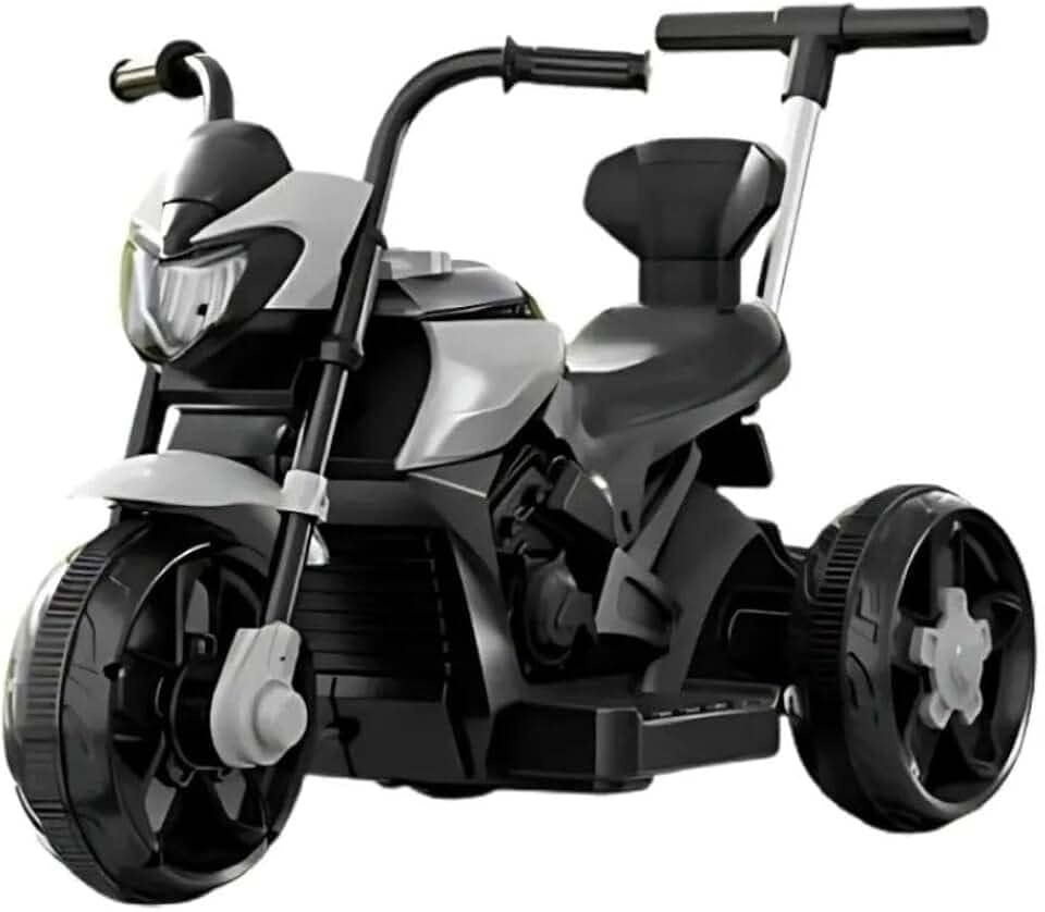 Moto Esportiva Mini Infantil Elétrica 6V com Controle Remoto, Luzes, Sons, Bateria Recarregável, Empurrador Dirigível e Rodas Resistentes – Suporta até 30Kg