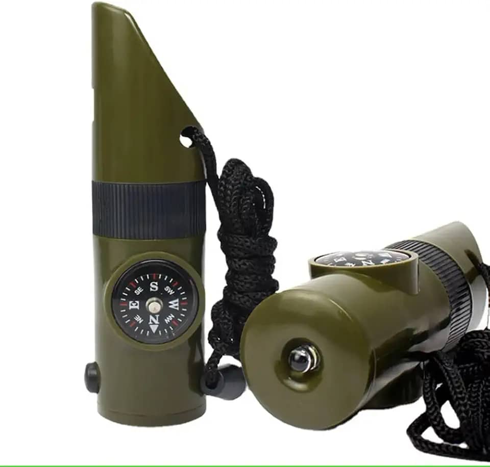 Bussola, Bússola Sobrevivência com Apito 7 Função em 1, 9.7×2.8cm