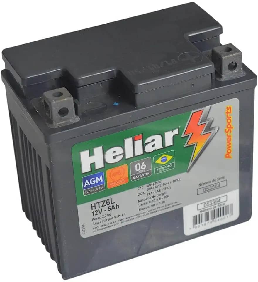 Bateria Moto Super 100 Heliar Htz6l Powersports Selada