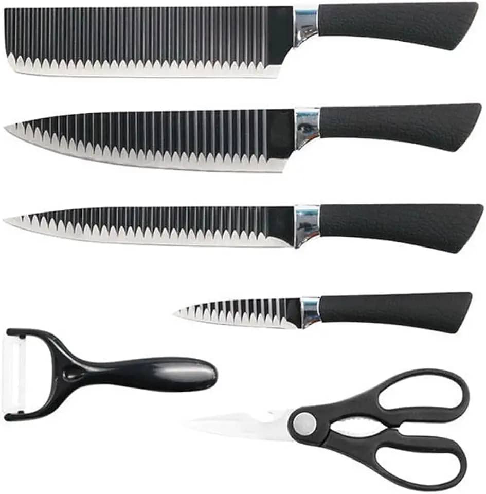 Jogo de Facas Profissionais 6 Peças Para Cozinha e Churrasco Inoxidável.
