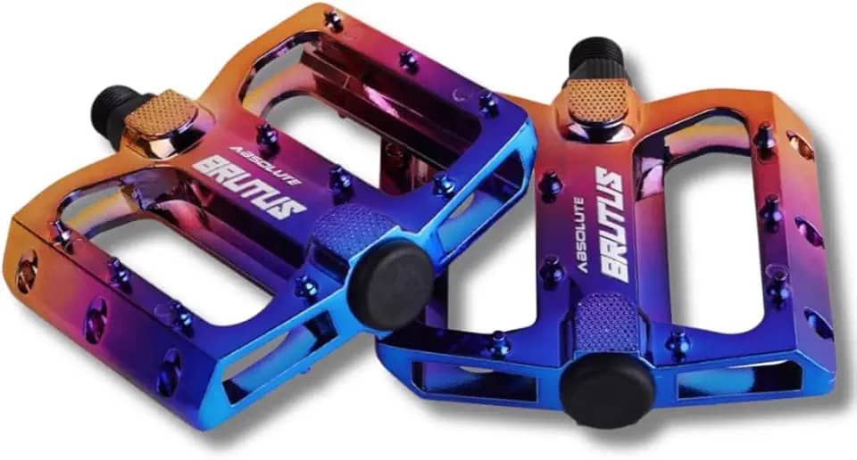 Pedal P/Bike Mtb Rosca Grossa 9/16 Alumínio Oil Slick Bicicleta