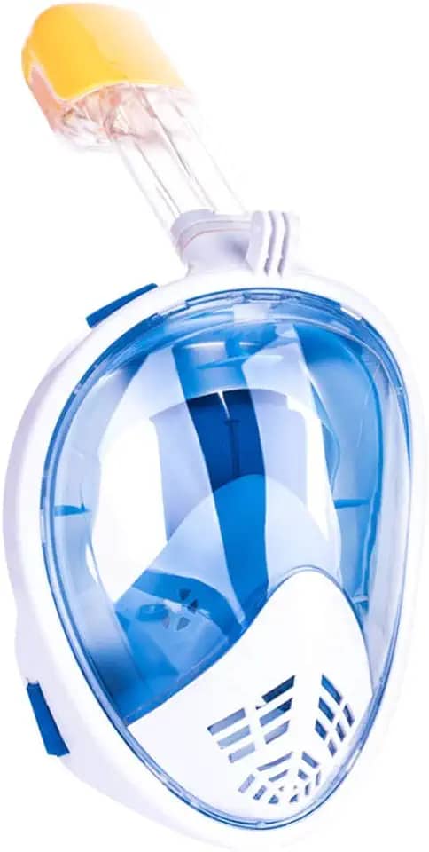 Máscara de mergulho com snorkel Full Face BESPORTBLE, máscara de mergulho panorâmica de 180° com suporte para câmera, máscara de mergulho de silicone, equipamento de natação, antivazamento e antiembaçamento, sistema Dry Top