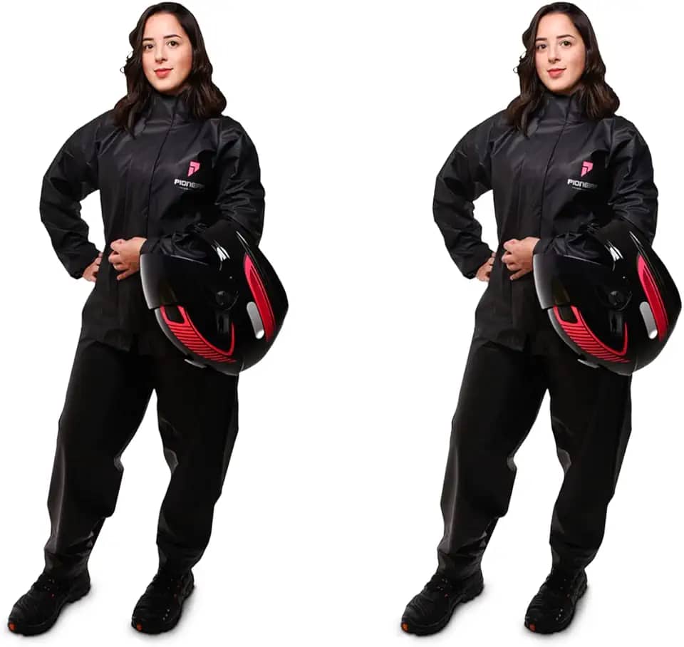 Capa de Chuva para Motociclista Modelo Feminino Preto (XG)