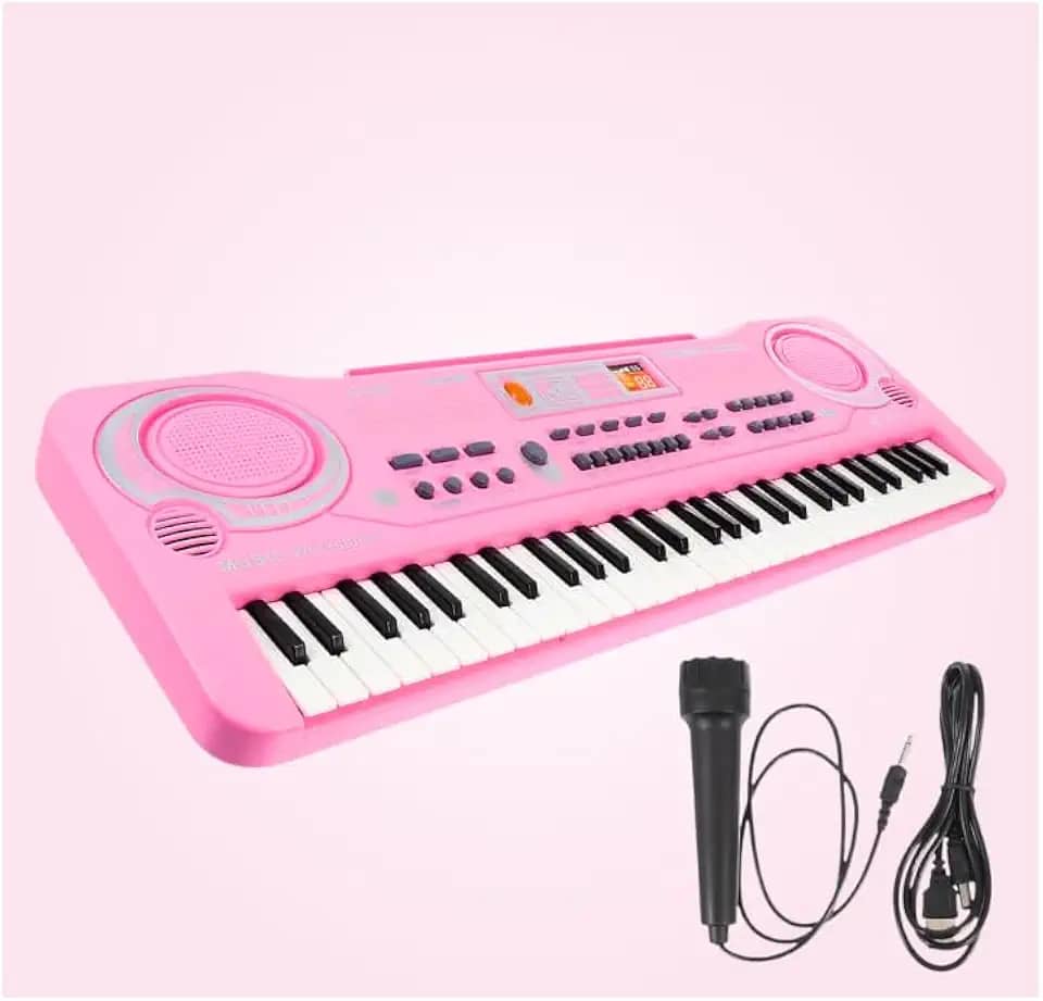 Teclado Eletrônico Música Digital Rosa Elétrico Instrumento