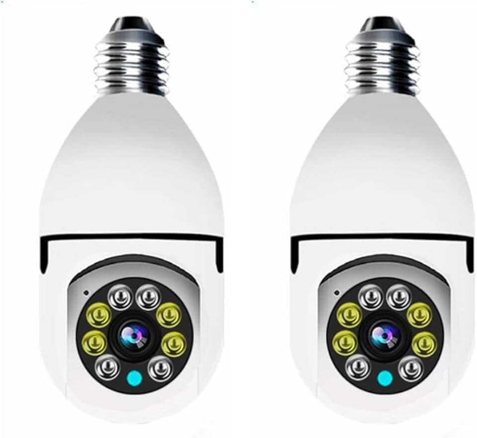 Kit 2 Câmeras Espiã Visão Noturna Panorâmica Rotativa 360 Wifi 1080p Full HD 2MP com Aplicativo para Android e iOS e Microfone e Auto-falante para ouvir e falar LCS ELETRÔNICOS