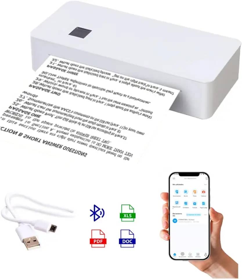 Impressora Térmica Portátil A4 Impressão Bluetooth Android e iOS