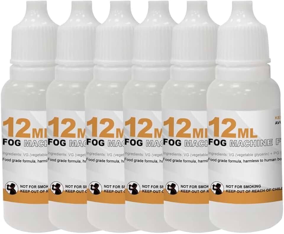 LENSGO Fluido para máquina de neblina – glicerina vegetal e propilenoglicol líquidos mistos 72 ml (6 pis)