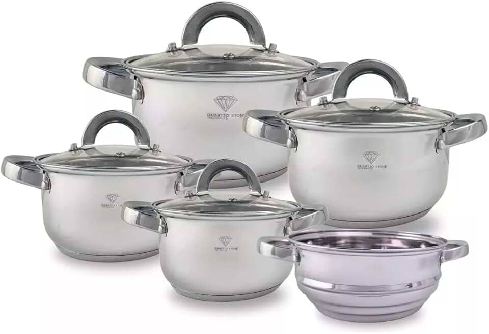 Conjunto De Panelas Aço Cirurgico Inox 19 Peças 9 Camadas - Panelas de Luxo