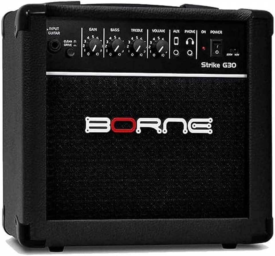 Amplificador Cubo Para Guitarra Borne Strike G30 Preto 15W Bivolt Automático