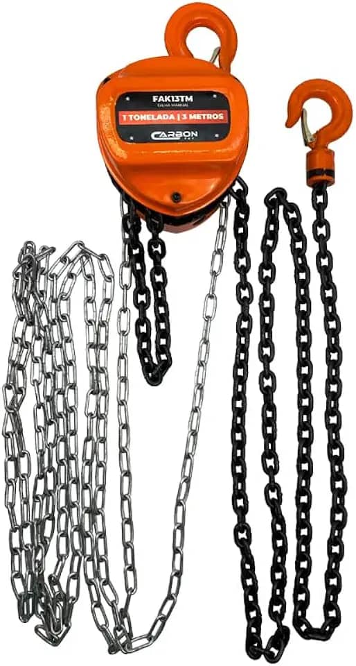 Talha Manual 1 Tonelada 1000KG 3M de Elevação com Corrente FAK13TM Carbon Fak