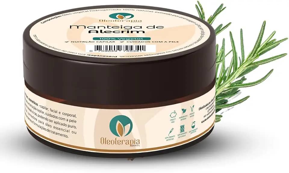 Manteiga de Alecrim 100% vegetal - uso capilar e corporal (30g)