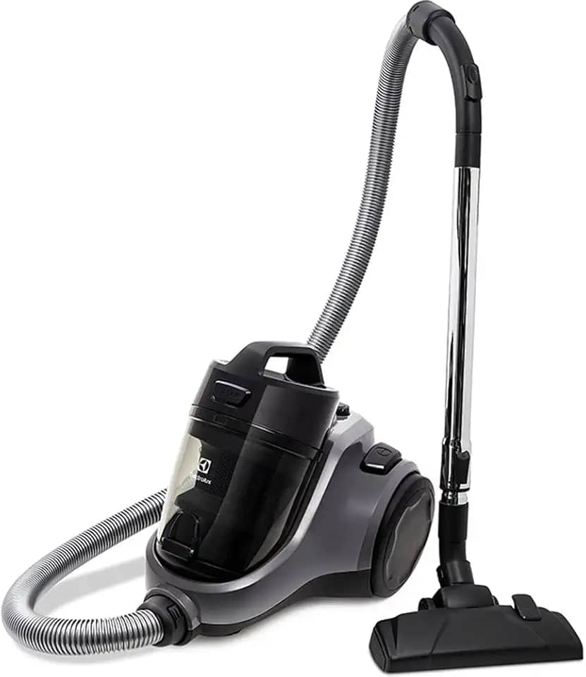 Aspirador de pó sem saco Electrolux easybox maior potencia 1600W silencioso compacto bocal estofados cabo retratil controle velocidade EAS30 cinza preto 127v