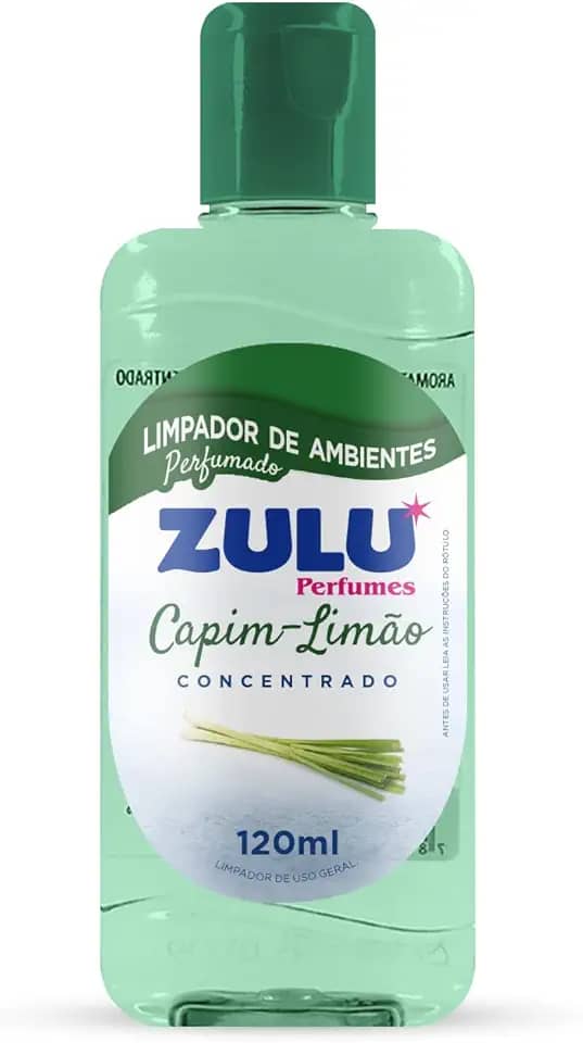 Zulu Perfumes Limpador de Ambientes Perfumado Concentrado 120ml Capim Limão