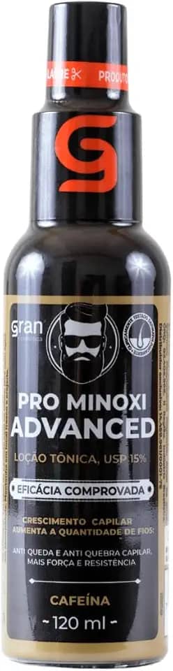 Tônico Pro Minoxi Advanced 120ml Gran Cosmética Produto Crescimento e Antiqueda Capilar Nasce Barba