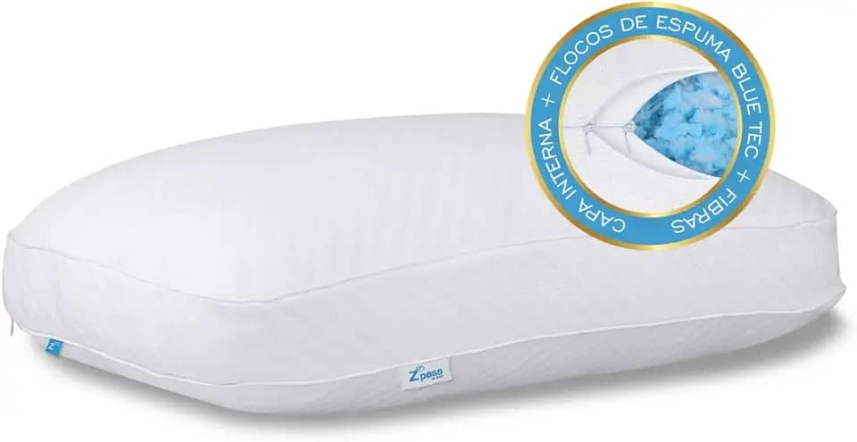Travesseiro Regulável Nasa Blue Snow Espuma viscoelástica D50 Toque extra macio para fronhas 50x70cm - Branco