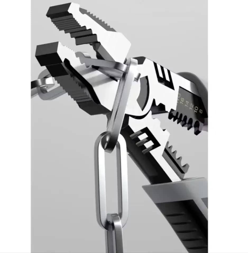 Alicate Multifuncional Universal, 20.7cm, Ferramenta para Corte de Fios e Cabos, Preto e Branco