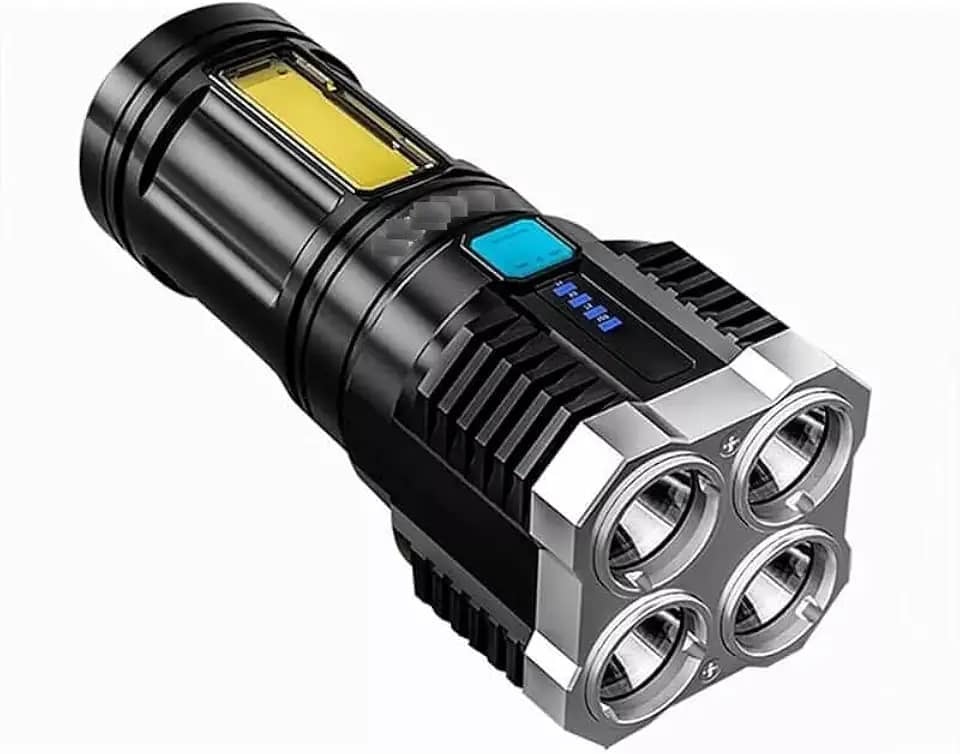 Lanterna 4 Núcleos Tática Recarregável Usb Potente Led Carro pesca luminária