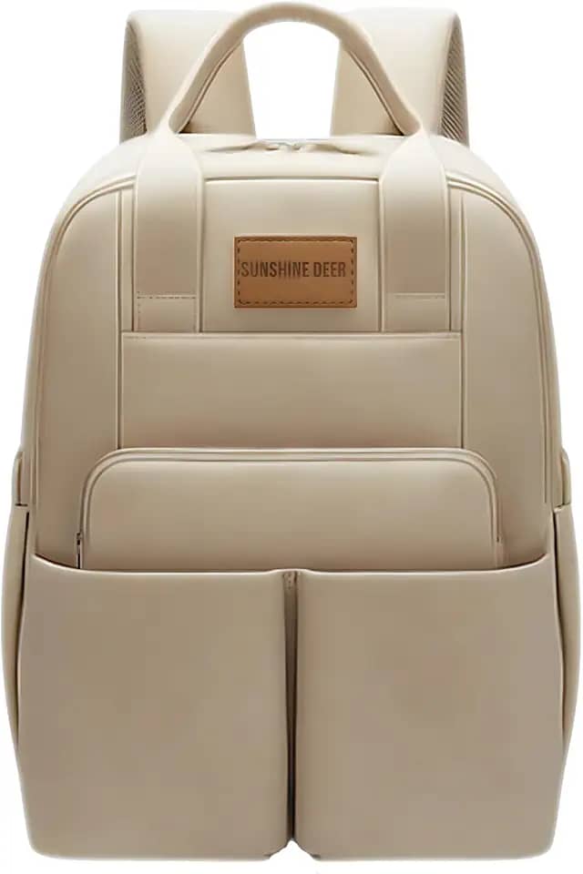 [ASSISTA O VÍDEO] Mochila Bolsa Maternidade Impermeável Multifuncional Espaçosa para a Mamãe e o Bebê com Bolsos para Mamadeira Alças para Carrinho de Bebê e Porta Lenço Umedecido - CODATECH (BEGE)