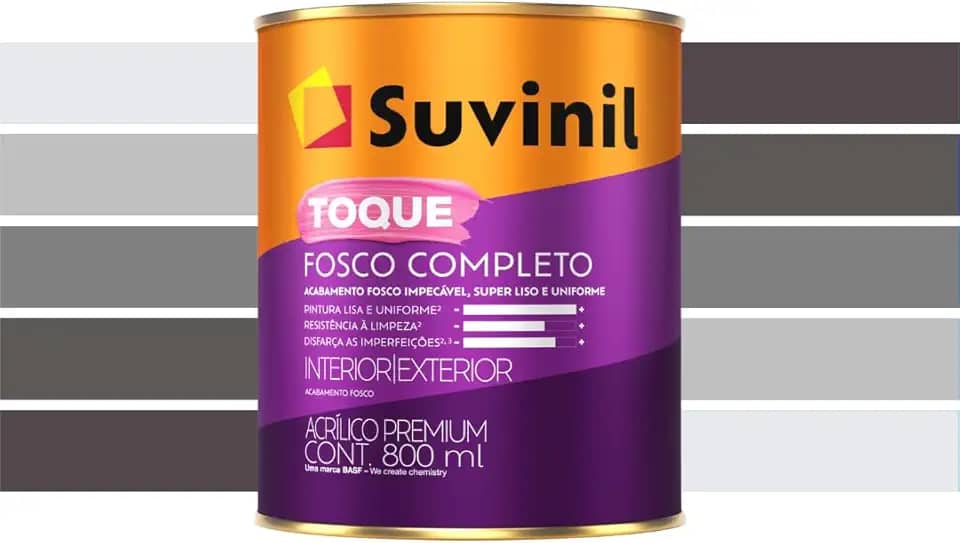 Tinta Acrílica Fosco 800ml Tons de Cinza Toque Fosco Completo Parede Suvinil (Elefante)