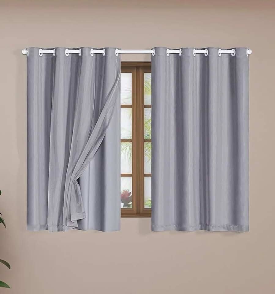 Cortina Corta Luz Blackout Blecaute 2,20 X 1,30m Quarto Sala - Cinza