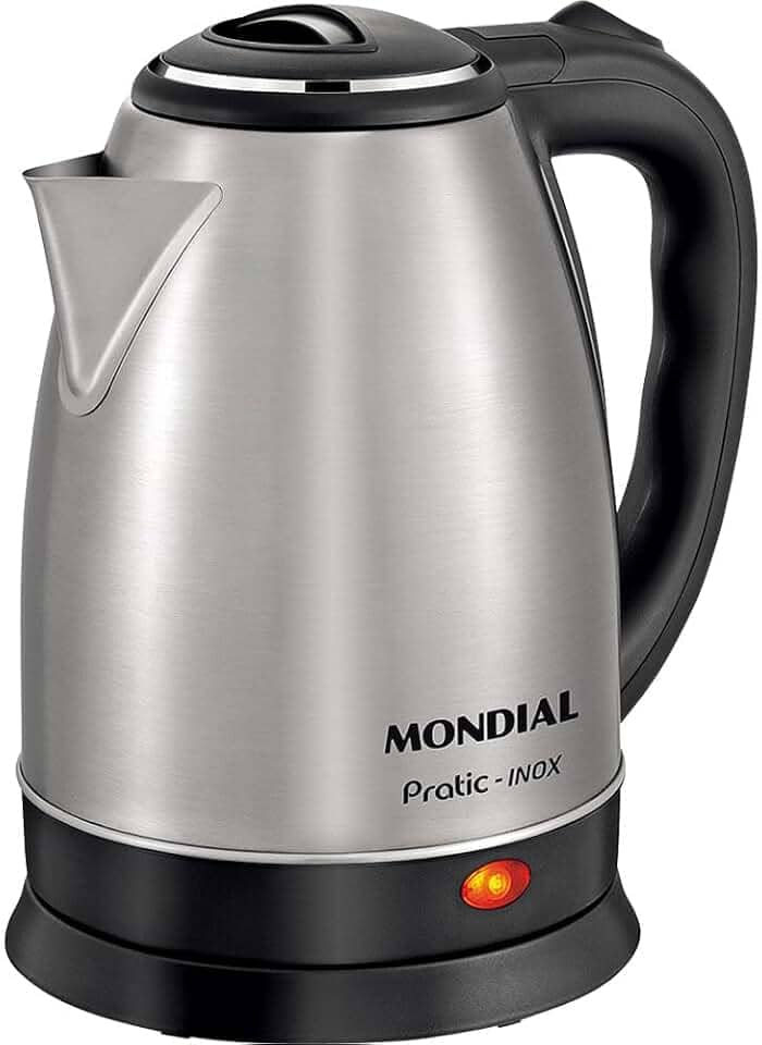 MONDIAL Chaleira Elétrica Pratic, Preto/Inox, 1200W, 110V - CE-06