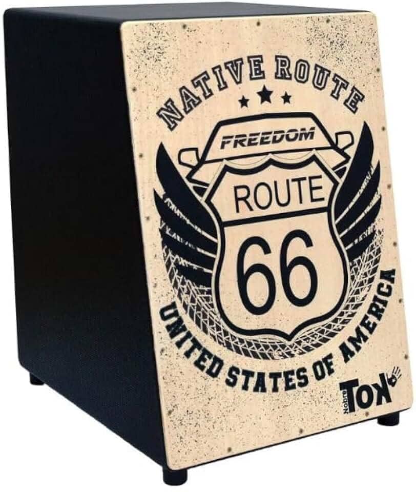 Cajon Acústico Estampado Route 66 Nobre Tok