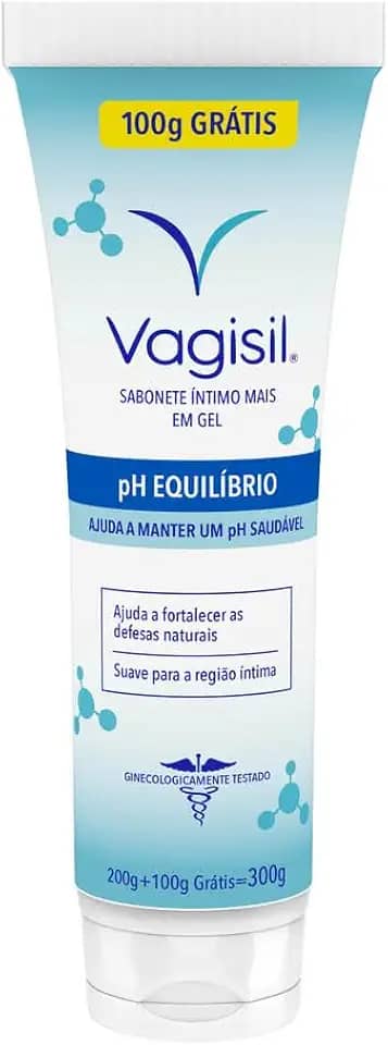 Vagisil Sabonete Líquido Íntimo Feminino em Gel, pH Equilíbrio, Fortalece Defesas Naturais da Zona Intima, Fragrância Suave, 300g