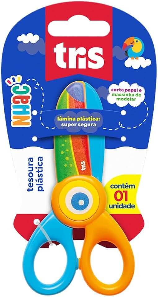 Tesoura Plastica Tris Nhac Cartela 1 Unidade