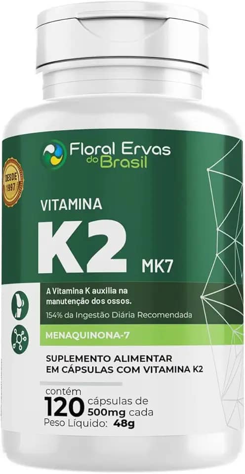 Vitamina K2 Mk-7 120 Cápsulas 500mg Menaquinona 7 Econômica