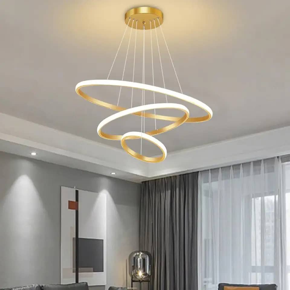 Luminaria de Teto Led, 3 Cores Plafon Luz de Led Sobrepor, Lustre Para Sala Branco Quente e Frio Banheiro Quarto Escritório 127-220V (Americano)