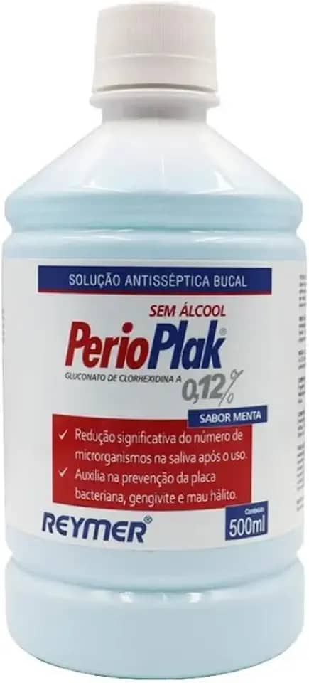 Perioplak Antisséptico Bucal sem Álcool, Solução com Clorhexidina 0,12%, Sabor Menta, 1 Unidade de 500ml