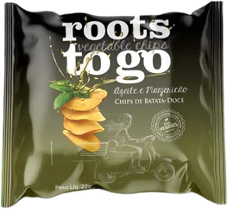 Roots to Go Chips de batata doce azeite e manjericao 22g