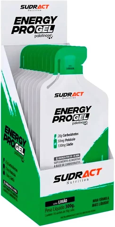 Energy Pro Gel - 10 Sachês de 30g - Sabor Limão - Sudract Nutrition