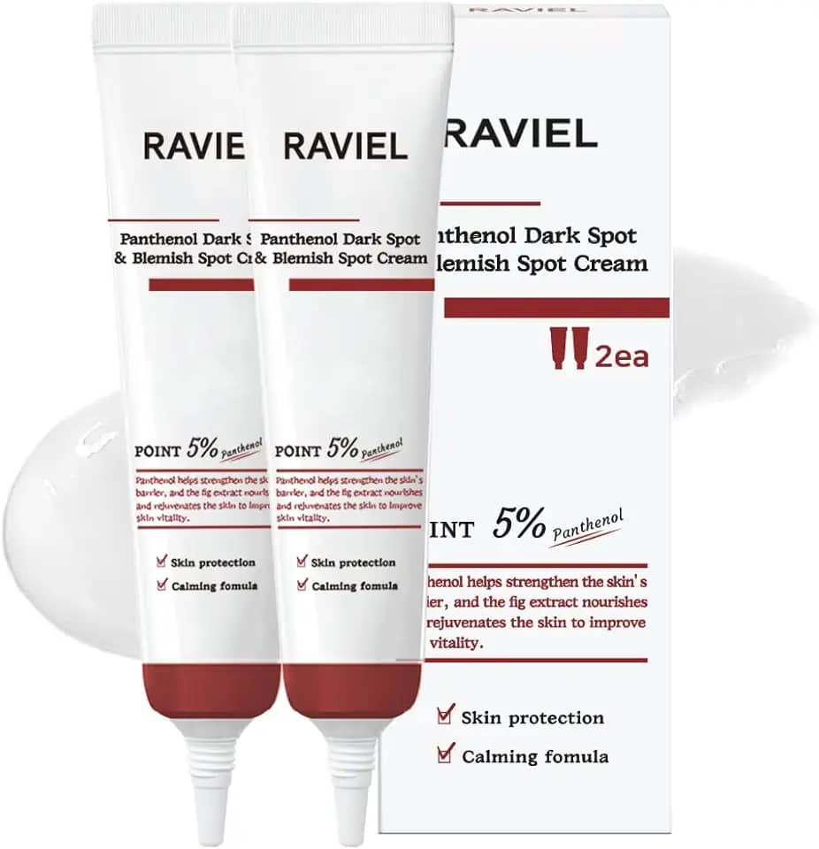 RAVIEL Creme Pantenol para Manchas Escuras e Pigmentos – Corretor de manchas iluminadoras com niacinamida para manchas, tom irregular e clareza da pele, 15 ml x 2, cuidados com a pele coreanos (15 ml