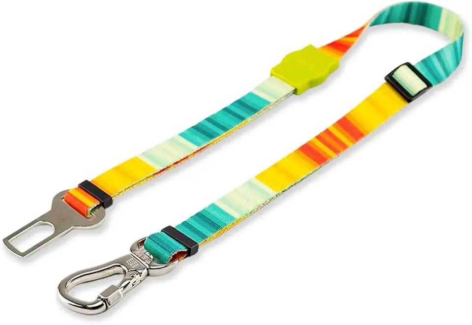 Dog Trip Brasil Cinto de Segurança Pet Universal para Cachorro Gato com Gancho Trava de Segurança Cães Gatos Carro Coleira Adaptador Ajustável Porte Grande Médio Pequeno Estampa Sunset