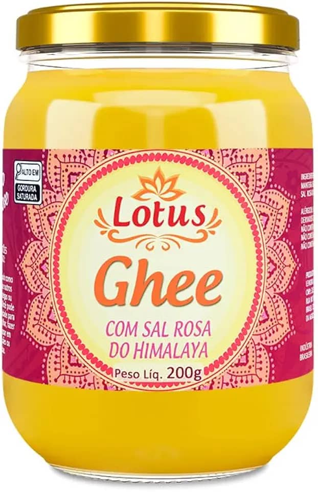 Manteiga Ghee com Sal Rosa do Himalaya - Lotus - 200g - Ayurveda - Manteiga Indiana Zero Lactose