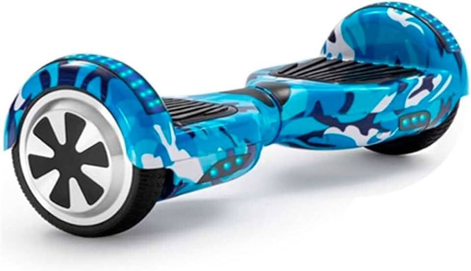 Hoverboard Skate Elétrico 6.5" Com Bolsa Led Bluetooth Azul Camuflado Brinovar