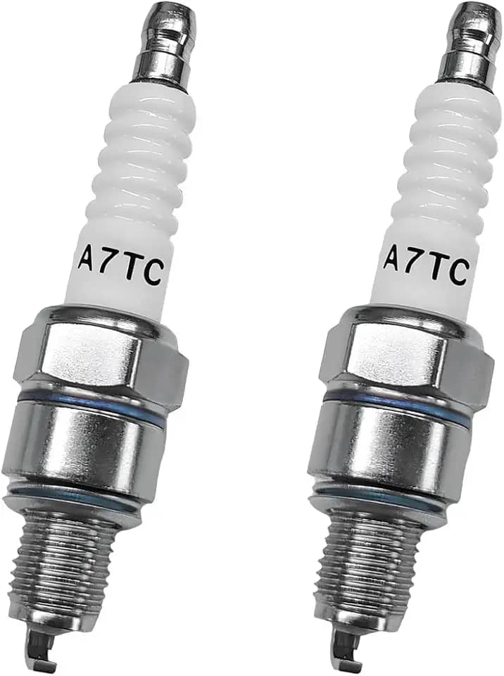 2 peças de vela de ignição A7TC, vela de ignição adequada para motor GY6 50cc 70cc 90cc 110cc 125cc 150cc ATV Scooter Dirt Bike Go Kart, velas de ignição A7TC substituição para U20FSR U22FSR-U