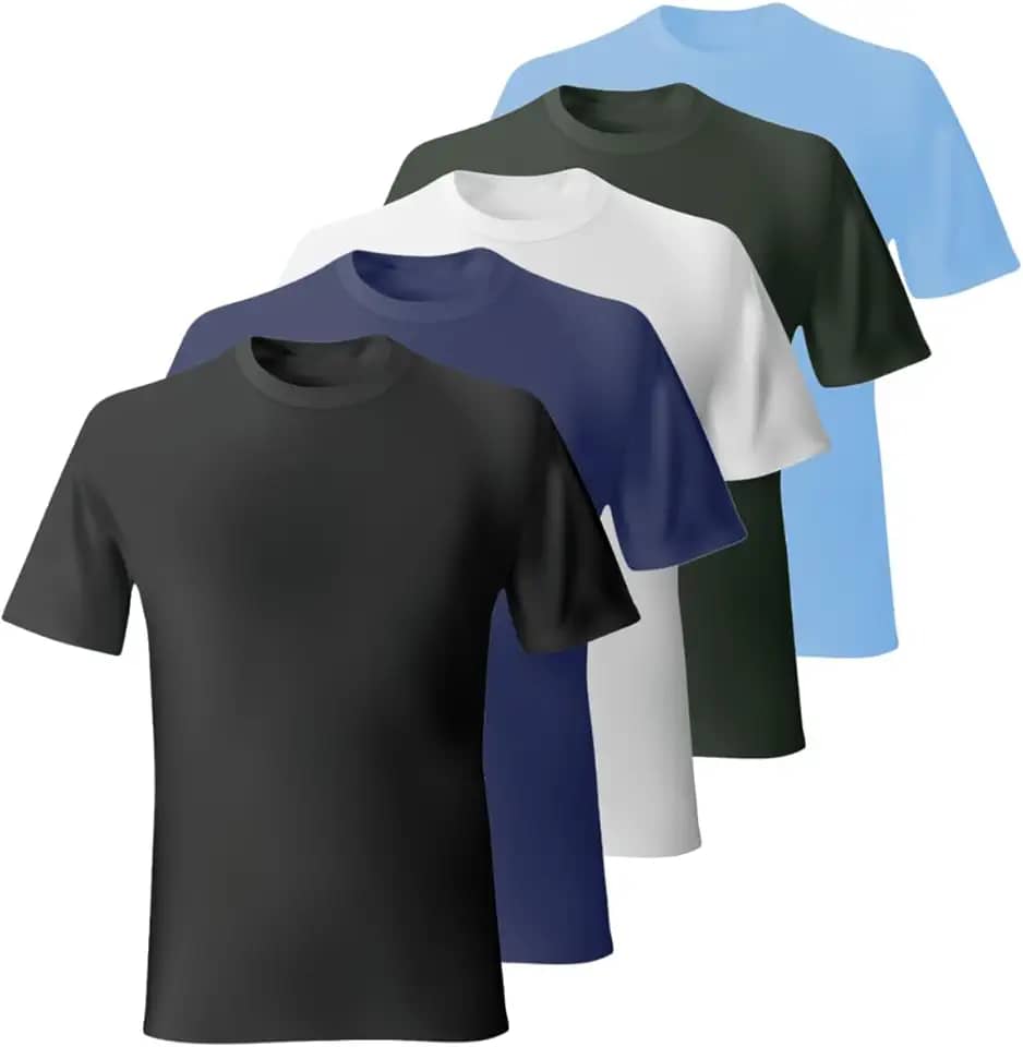 Kit 5 Camisetas Masculina Algodão Lisas Básicas Manga curta Bensmat
