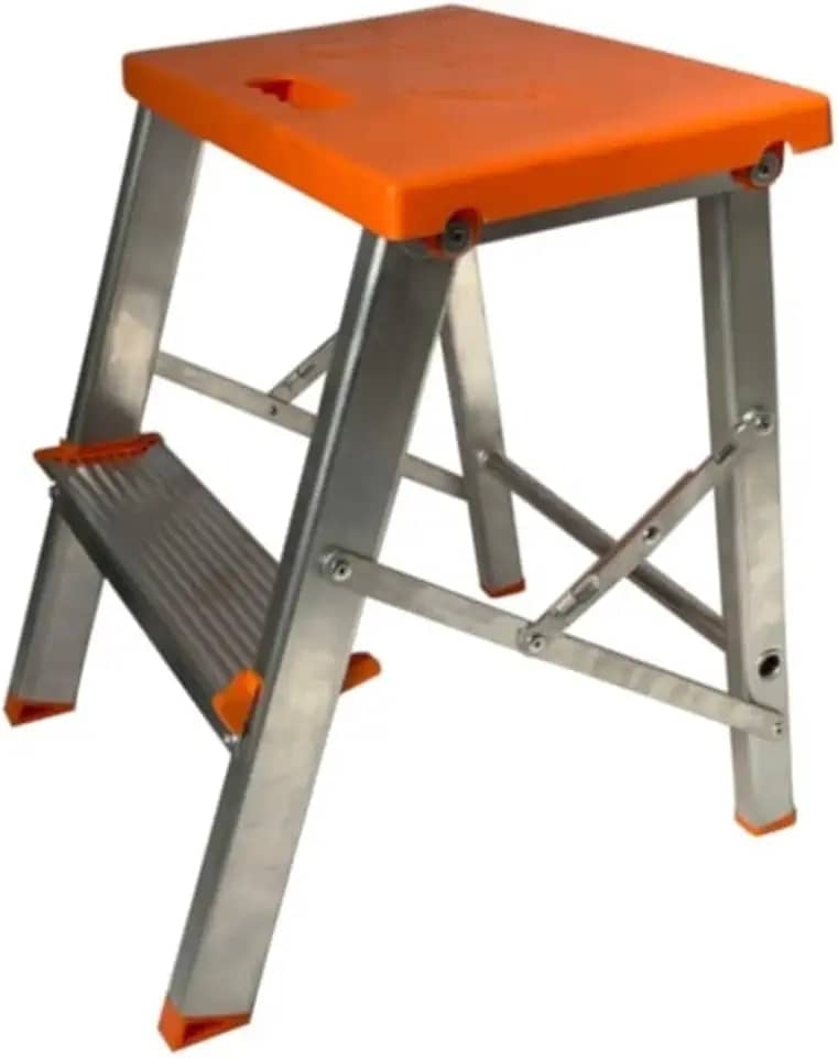 Escada 2 Degraus Banqueta Bilateral Alumínio Reforçada Ágata (Aluminum, 11x58x37)