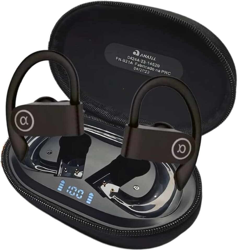 Fone de Ouvido, Bluetooth 5.4, IPX5 à Prova D'Água, 45h de Bateria, Com Microfone Embutido. Design Esportivo e Ergonômico, Ideal Para Corridas, Atividades Físicas, Videogame, IPhone e Android